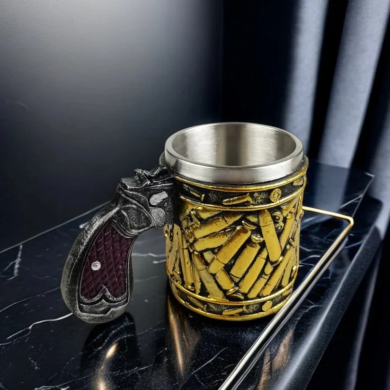 

Personalized Revolver Stainless Steel Mug Bullet Stainless Steel Mug Beer Mug Birthday Gift Souvenir