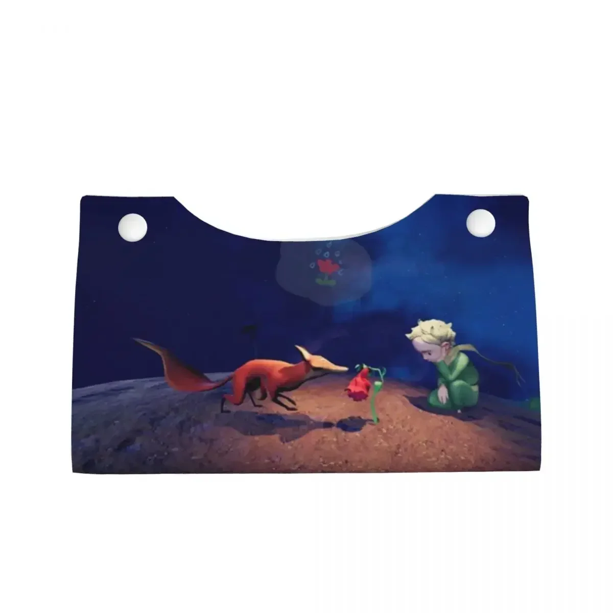 Custom The Little Prince Tissue Box Cover Rectangular PU Leather Le Petit Prince Facial Tissue Box Holder for Bathroom Car