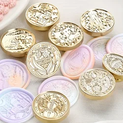 1pc European style fireproof paint stamp copper diy hand account envelope seal stamp head hot air balloon invitation letter