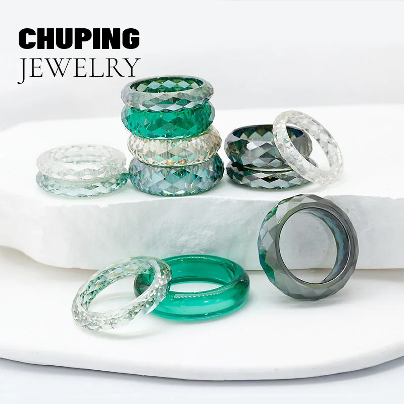 مجوهرات Chu Ping الفاخرة 100% من حجر المويسانتي نطاق خاتم من 14 إلى 22 بوصة بنمط مختلف يمكن تغيير مزاجك