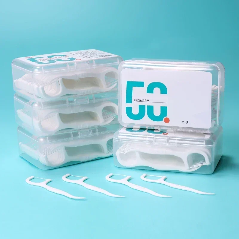 50/100/200pcs Ultra-Fine Portable Floss Stick, Home Set, Portable andDisposable Care Floss, Oral Care, Deep Cleaning Toothpicks