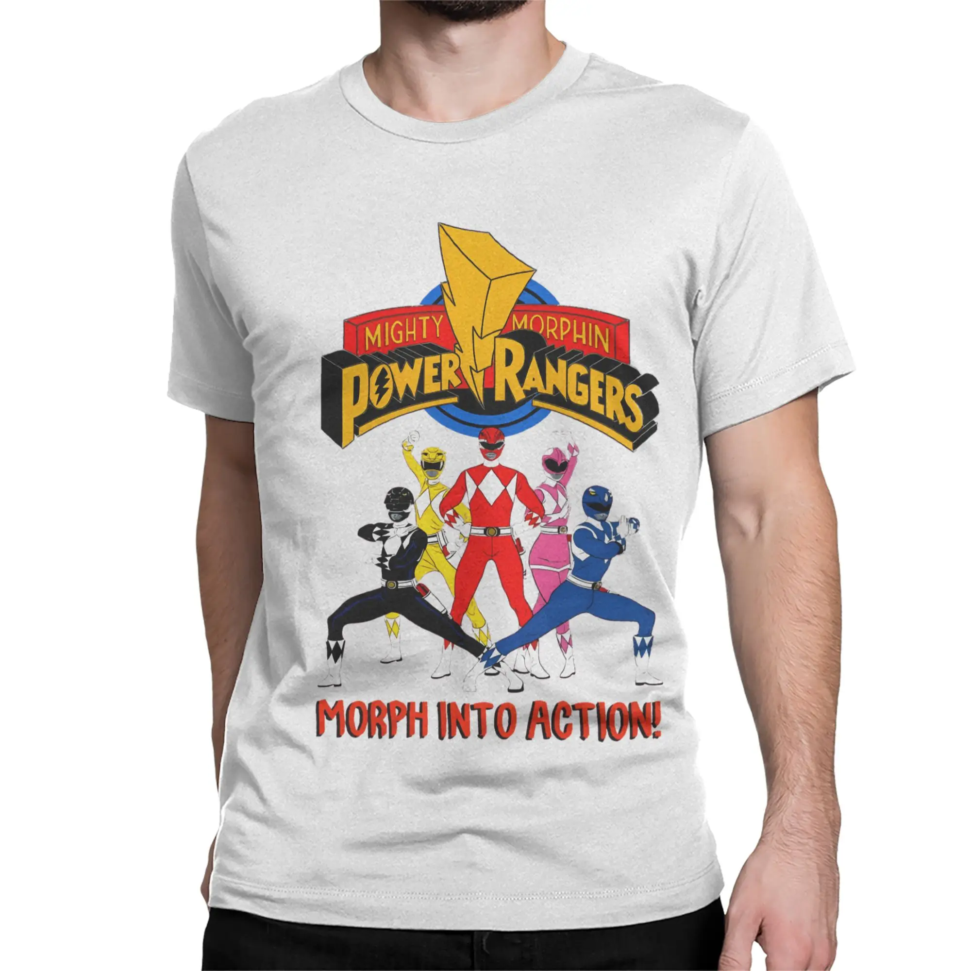 Men Women Mighty Morphin Power Rangers T Shirts Cotton Clothes Humor Short Sleeve Round Neck Tee Shirt Summer T-Shirts