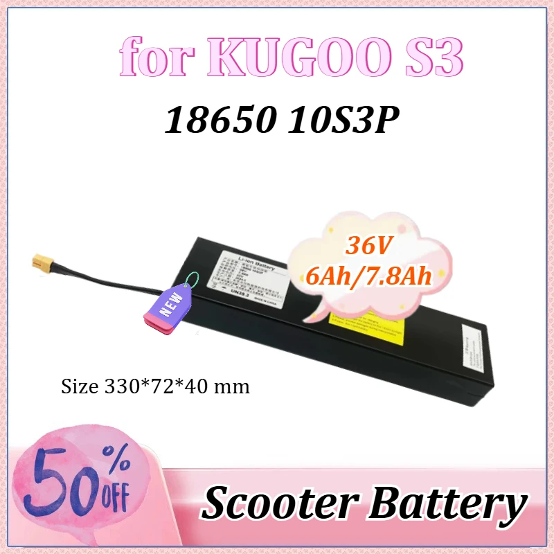 

36V 6Ah/7.8Ah for KUGOO S1 S2 S3 18650 10S3P for Electric Scooter Battery for Lithium-Ion Battery Pack