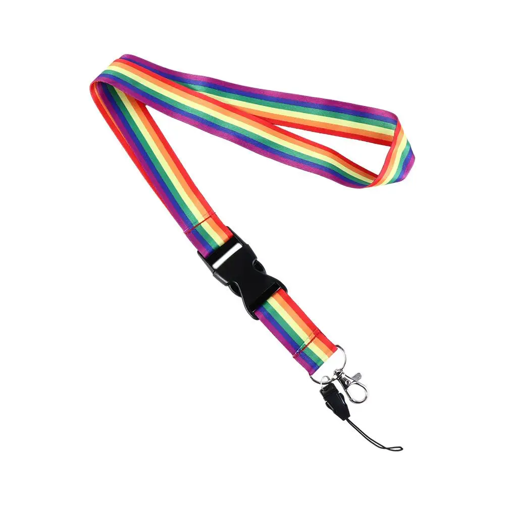 

Accessories Camera Phone Badge Key Ring Holder Lanyard Strap Name Tag Rainbow Color Neck Straps Phone Hang Rope Rainbow Lanyard