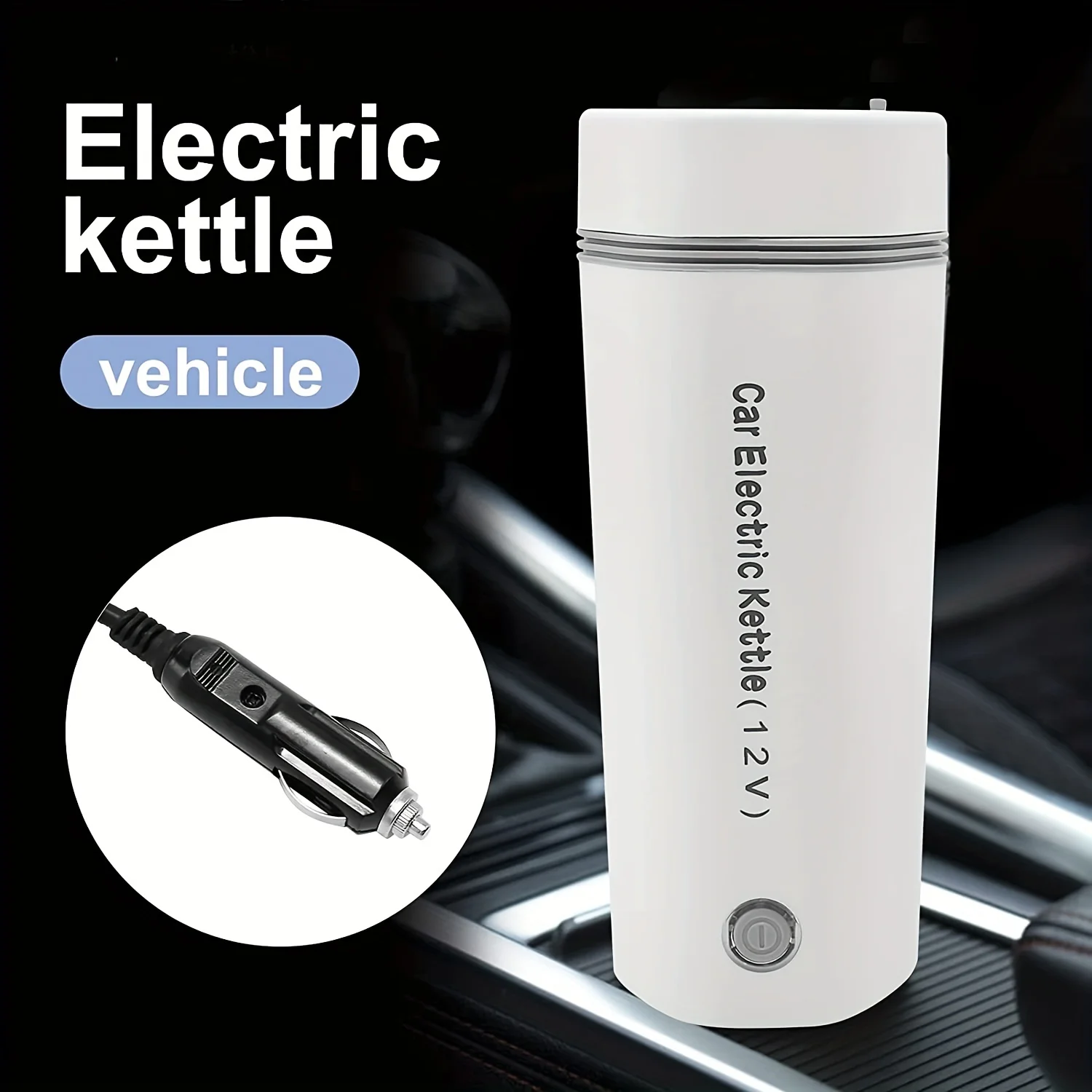 

Car Kettle Water Boiler 12V – Portable Kettle Heater Cup For Car – 350ML Stainless Steel Travel Kettle Small Auto Shut-off