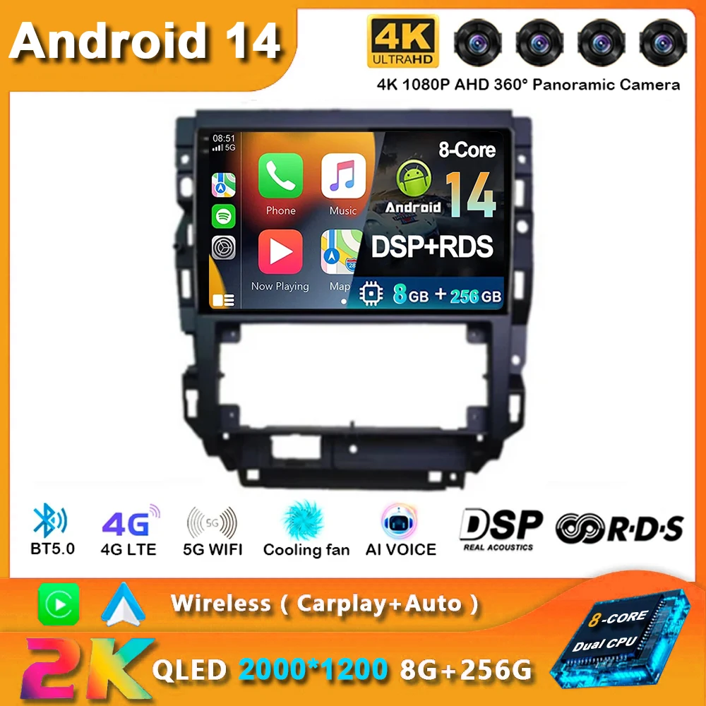 Android 14 For Volkswagen Golf Mk 4 2004-2008 Car Radio LHD Multimedia Audio Video 4G WIFI Carplay GPS Navigation 2Din