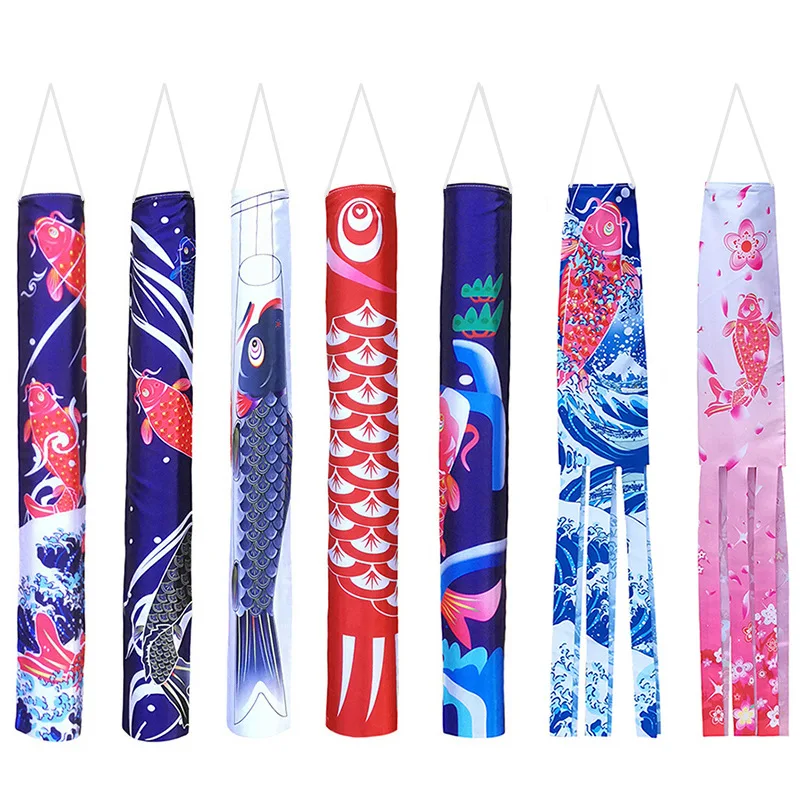 100/140CM Options Japan Children's Day Celebration Carp Fish Silk Flag Tango no Sekku Yard Koinobori Kodomo no Hi Pennant Flags