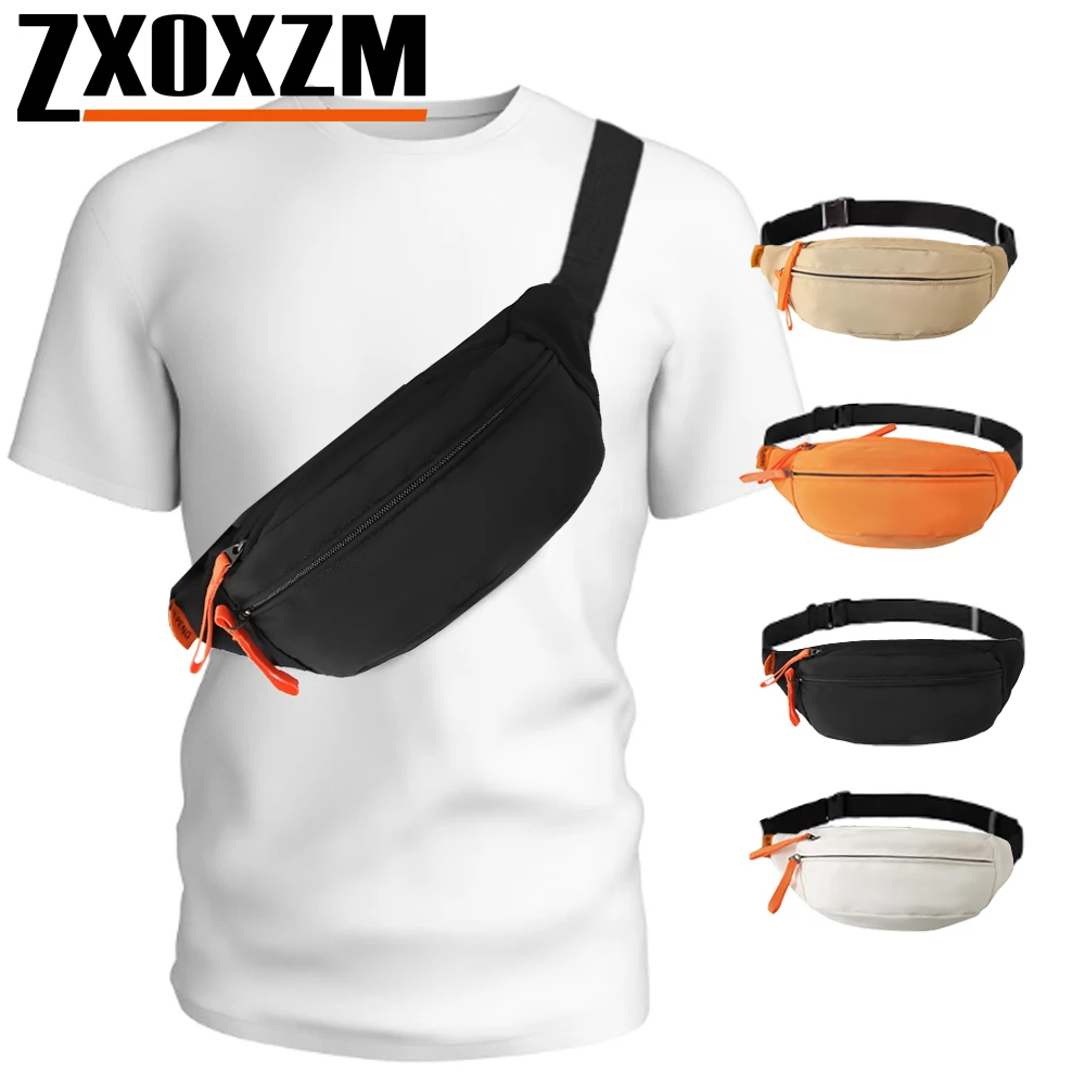 

Water Repellent Fanny Pack, Crossbody Chest Waist Bag with Zipper Pouch & Adjustable Strap for Travel Running Hiking Cycling