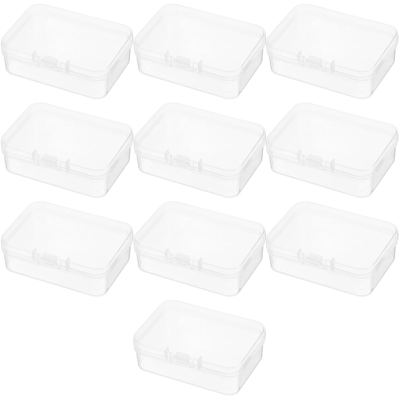 10 Pcs Highly Transparent Box Small Beads Organizer Pp Mini Packing Cases Storage Boxes Containers Clear Plastic