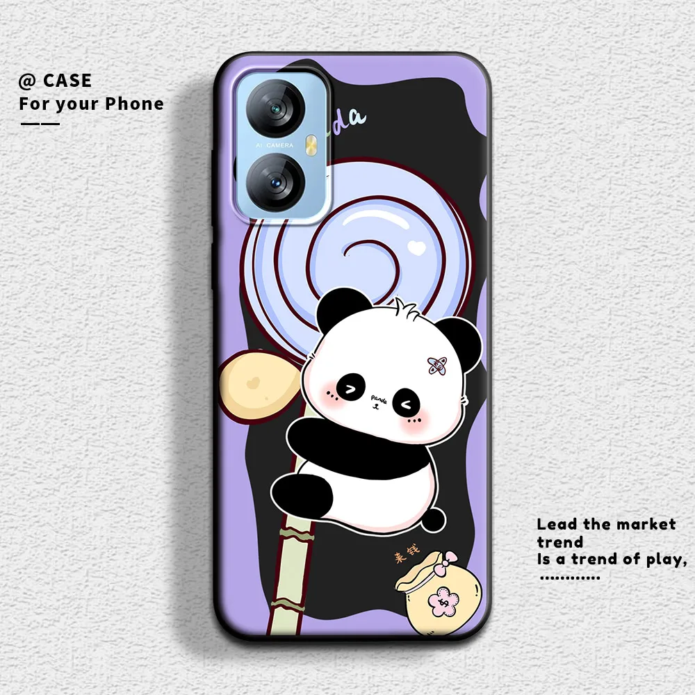 For Blackview A52 / A52 Pro Case Cute Panda Flower Soft Silicone Couple Phone Case For Blackview A52 Protect Shockproof Cover