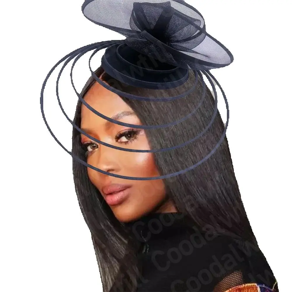 

Black New Party Fascinator Wedding Women Pillbox Hat Ladies Cocktail Race Millinery Cap Bride Wedding Headwear Race Derby Hats