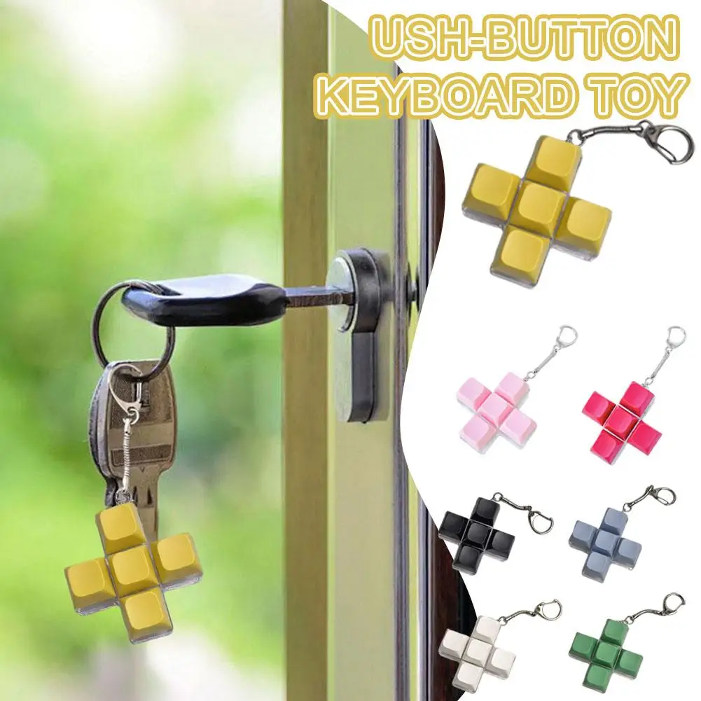 

5-клавишная крестообразная кнопка на палец, клавиатура, игрушка-ключ, стресс-клавиатура, офисная игрушка, декомпрессионная кнопка, брелок N1I2