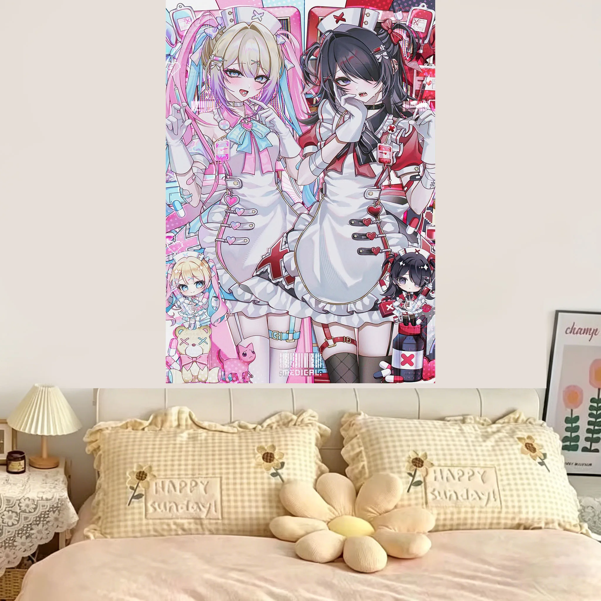 1 Stück Needy Girl Overdose Wandteppich Kangle&Amechan Perfektes Geschenk für Fans Wandbehang für Schlafzimmer Wohnheim Dekoration Anime-Merchandise – Detail 5