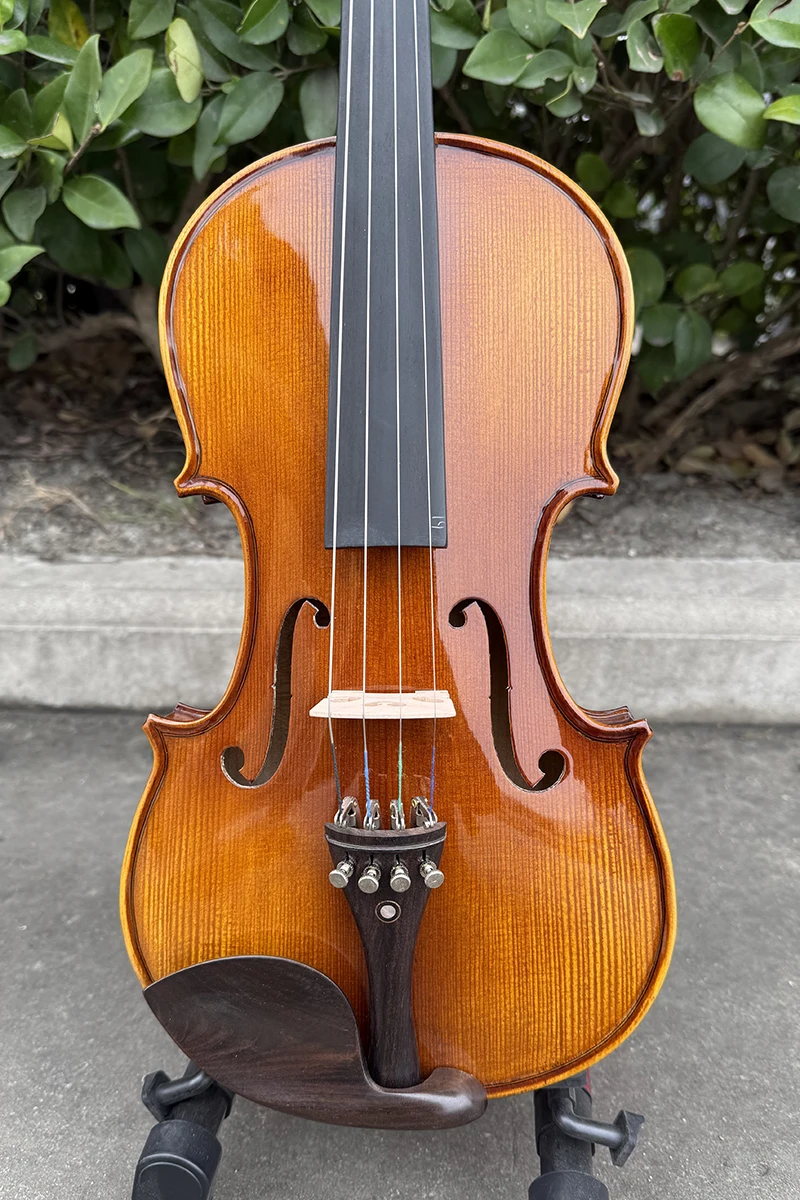

New Develop Gloss High Grade Violin 4/4 Red Brown Flame Maple Carved Spruce Top String Musical Instrument