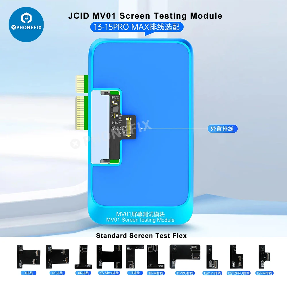 JCID-MV01 LCD Screen Testing EDF Adapter, FPC Flex Cabos, High Refresh Testing Repair para telefones Android, X -15Pm