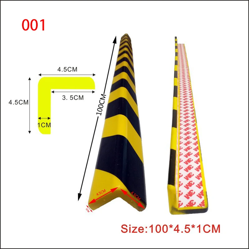 PU anti-collision strip Polyurethane industry round corner garage anti-collision sponge paste black and yellow protection strip