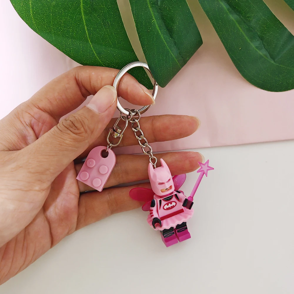 2pcs Beautiful Handmade 3D Fairy Star Pink Black Bat Keychain Y2k Bow Key Ring Backpack Pendant Couple Keychain Christmas Gifts image 4