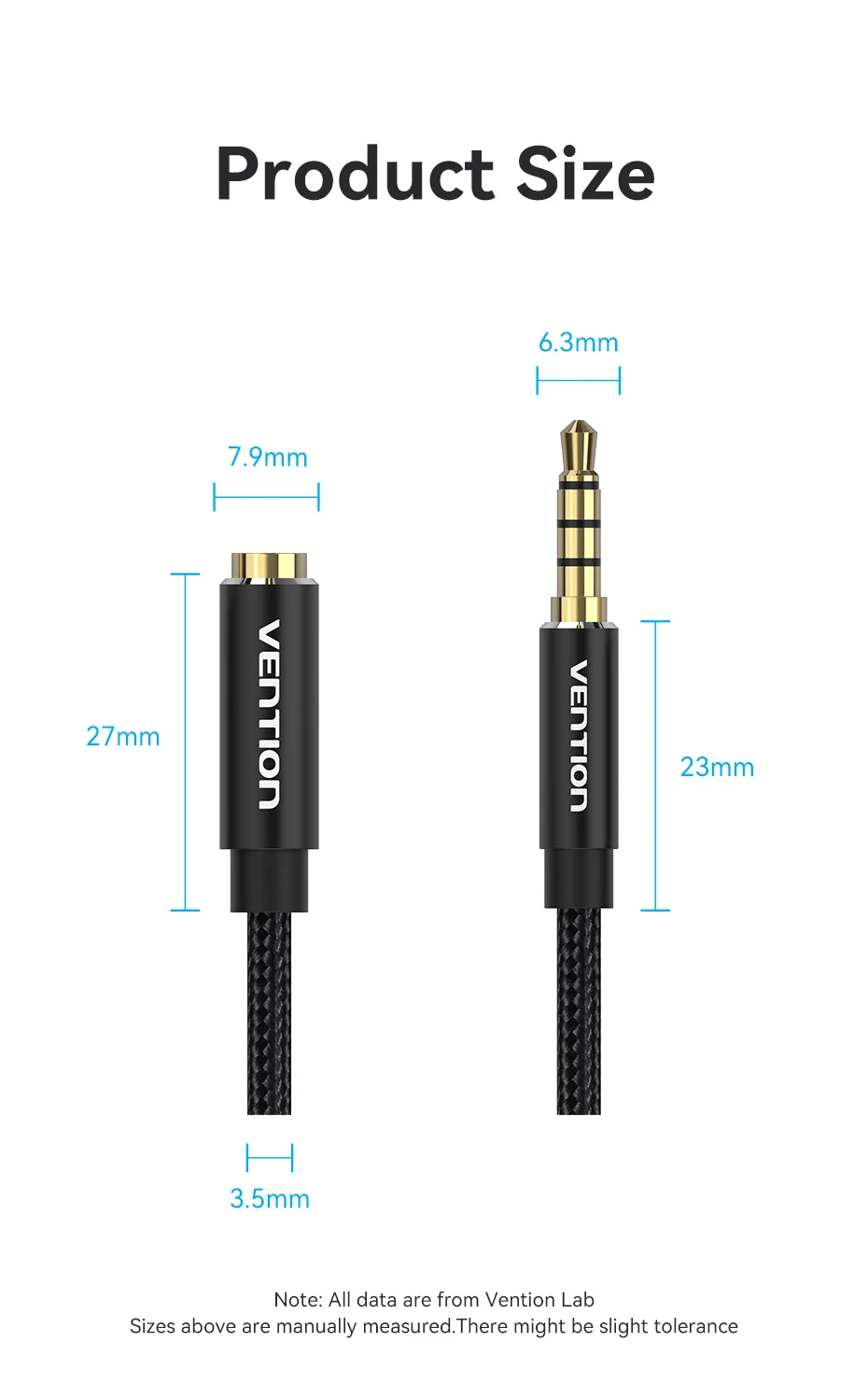 Vention 3,5 mm Stecker auf Buchse Verlängerungskabel Jack 3,5 Aux-Kabel für Auto Laptop Mini PC TV Stereo Audio Kopfhörer Lautsprecherkabel – Detail 11