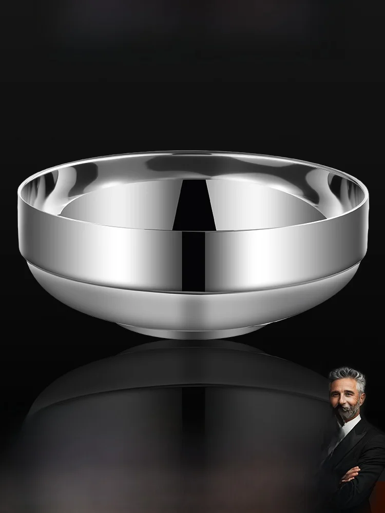 

Food ade 36L Stainl Steel Soup Bowl Dormi Large Instant Noodles Soup Bowl Home Double Layer Anti-Scald Personal Ded...