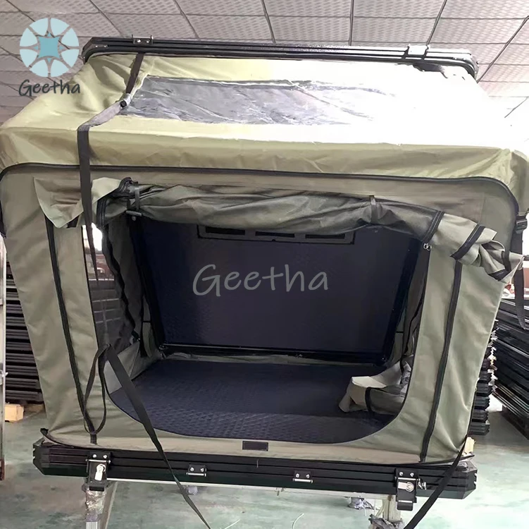 

2024 New Style SUV Aluminum Alloy Triangle Roof Top Tent 3-4 Person Car Rooftop Tent
