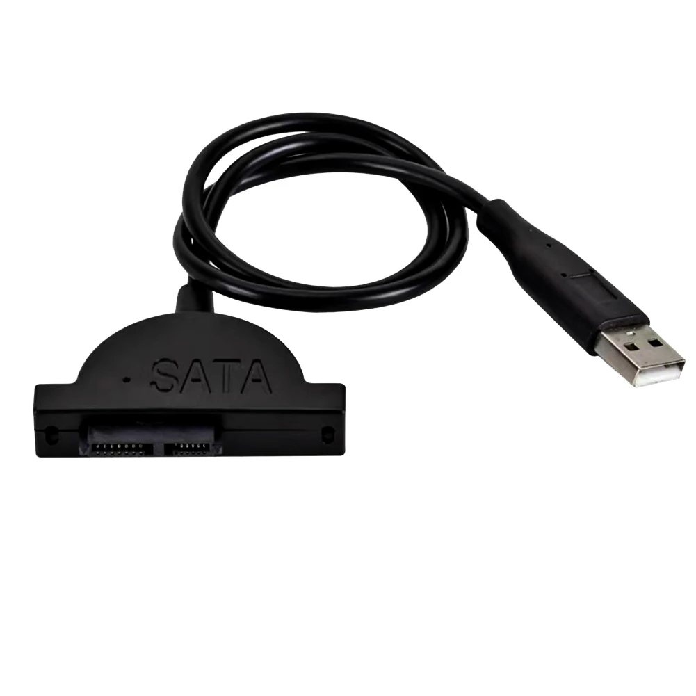 USB 2.0 SATA Cable Optical Driver Adapter Cable CD/DVD ROM Drive Converter Adapter Converter Cable for PC Laptop Notebook