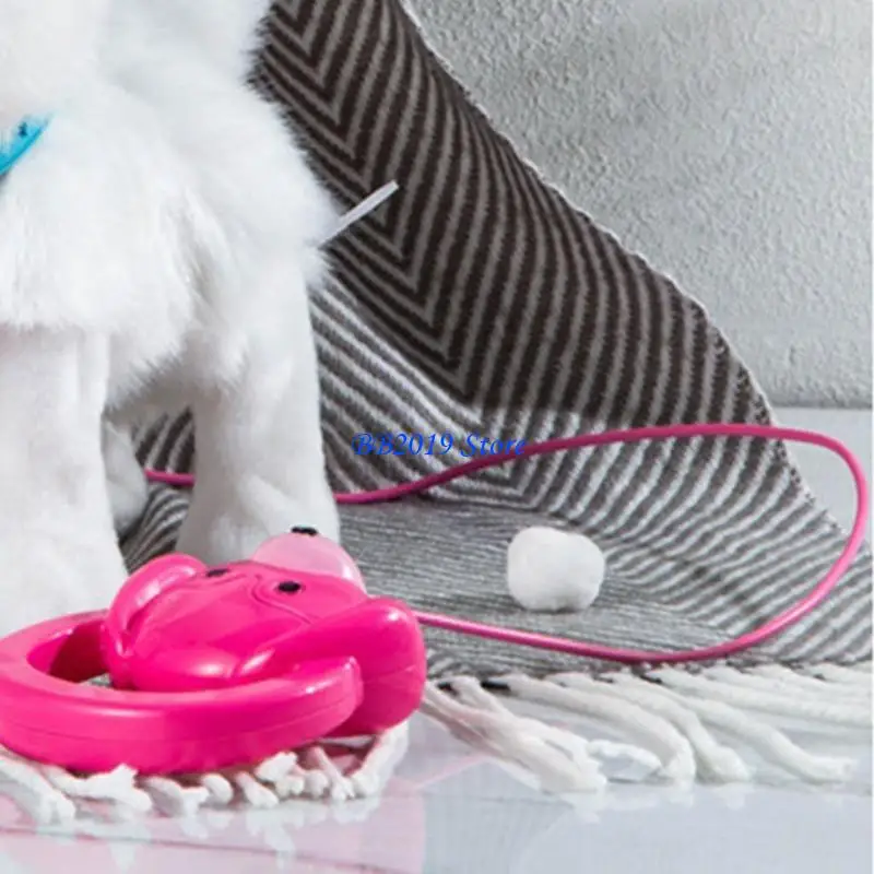 Q0KB Electric Dog Toy Plush Electric Wagging Tail Puppy Black/White