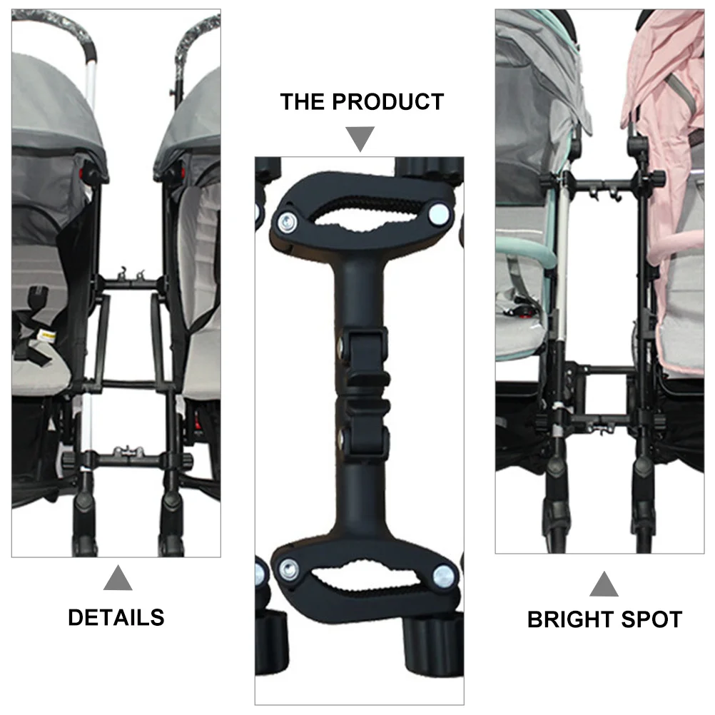 1 set connettore per passeggino connettore per passeggino doppio regolabile durevole ferro plastica accessori per passeggiate all'aperto