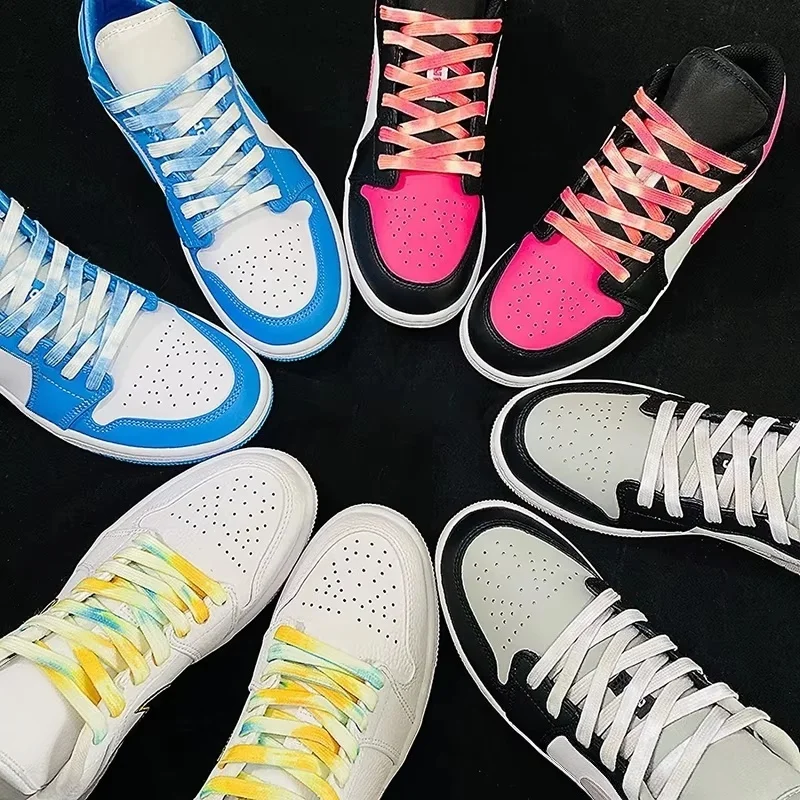 Tie Dye Shoelaces Gradient Colors Shoe Laces for Sports Shoes Boots Sneakers Skates Casual Shoes Flat Shoelace 120/140/160CM