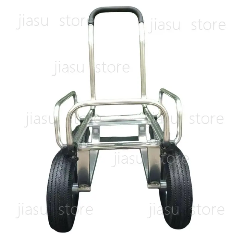 Aluminum 4‑Wheel Silent Platform Trolley, Lightweight Large‑Wheel Hand Cart for Household Goods Handling