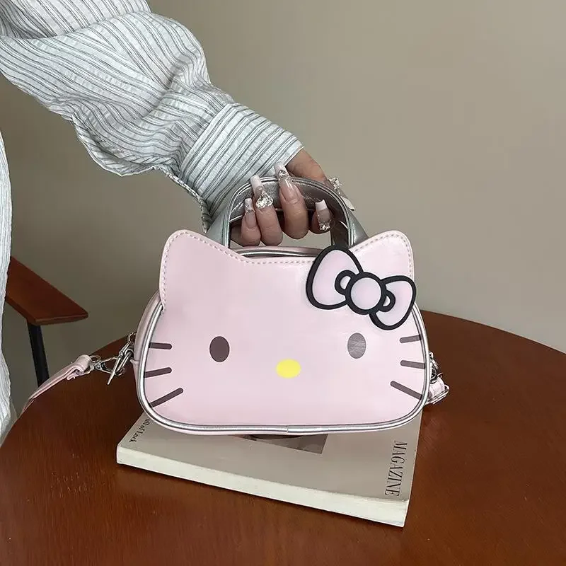 

Сумка через плечо с рисунком «Hello Kitty», подарочная сумка для девочек, весенняя сумка на плечо большой вместимости, детская сумка через плечо для отдыха