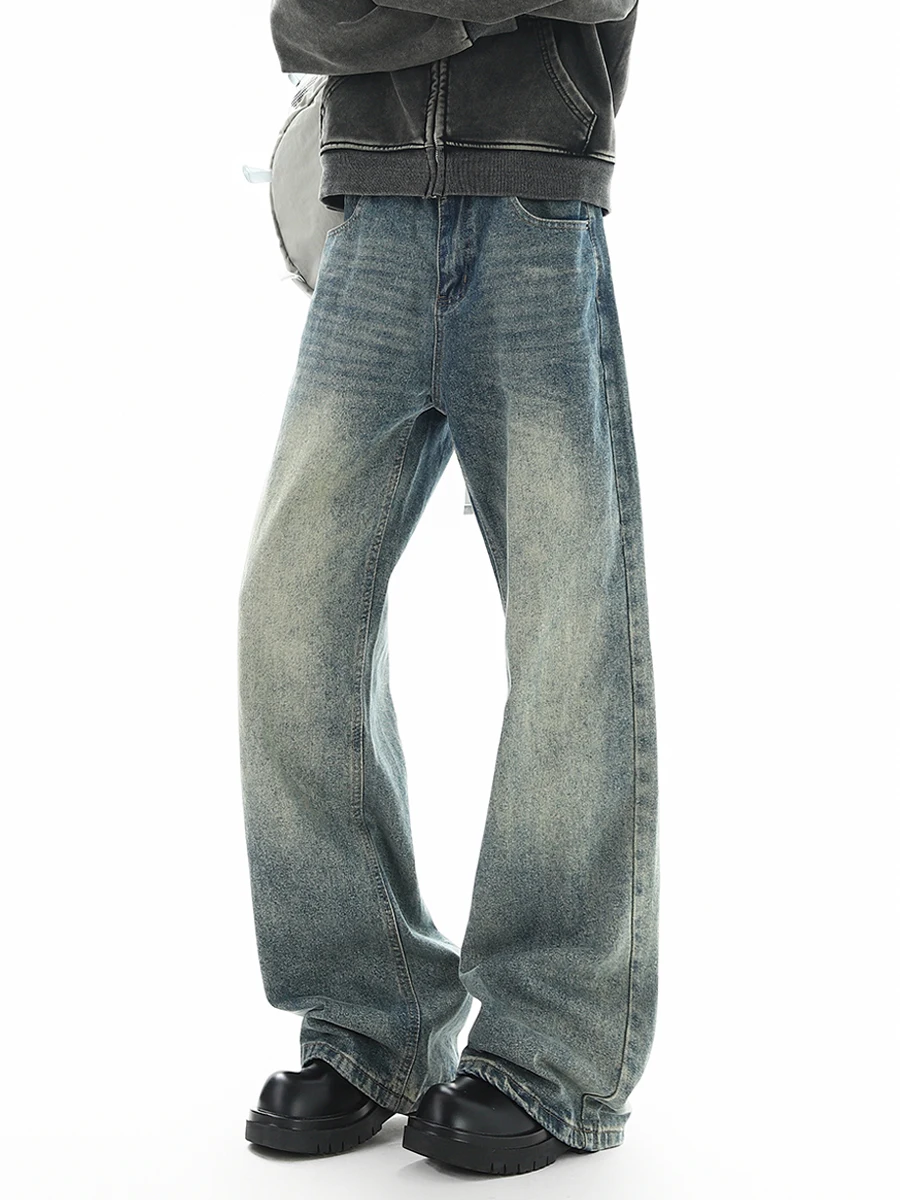 

Retro American High Street Men's Jeans Autumn Winter Trendy Loose Straight Leg Wide Leg Pants Casual Wear Polyester Fiber