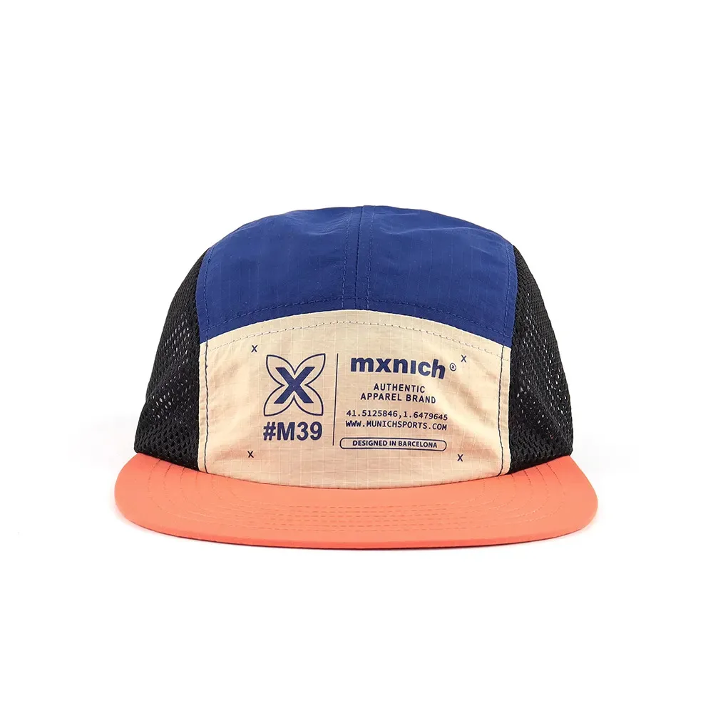 

Custom 5 panel running hat waterproof polyester laser cut perforated camp cap Custom brim reflective logo perforated Riding cap