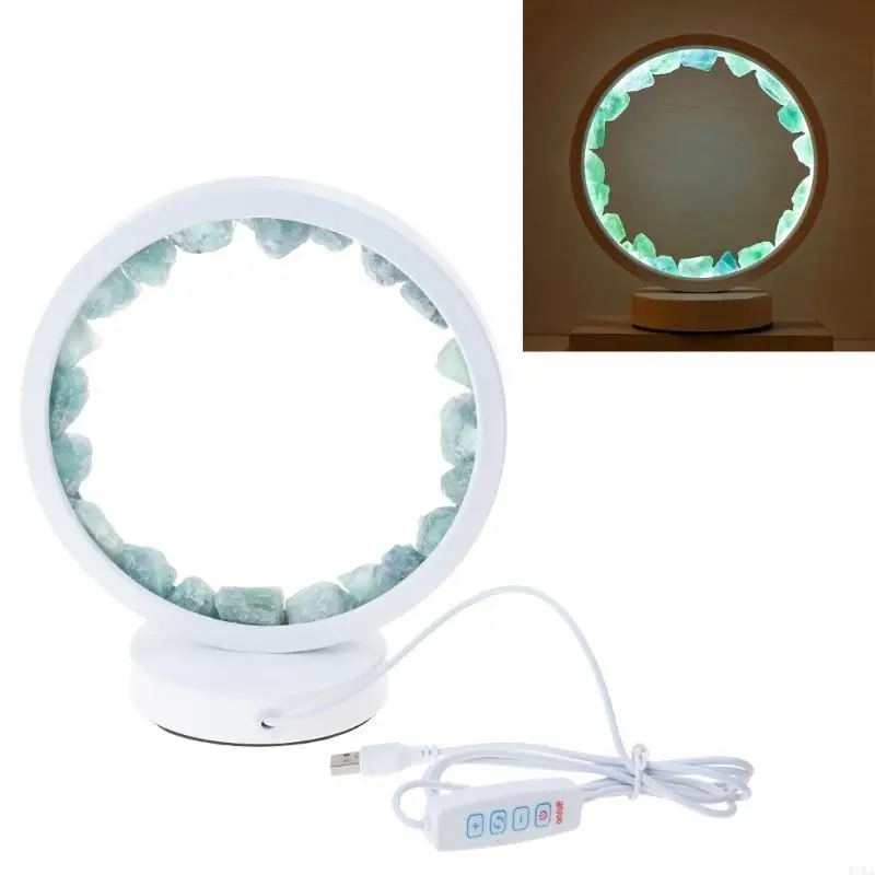  Decorative Crystal Column LED Night Light USB Stone Night Lamp for Meditations and Home Atmospheres Light