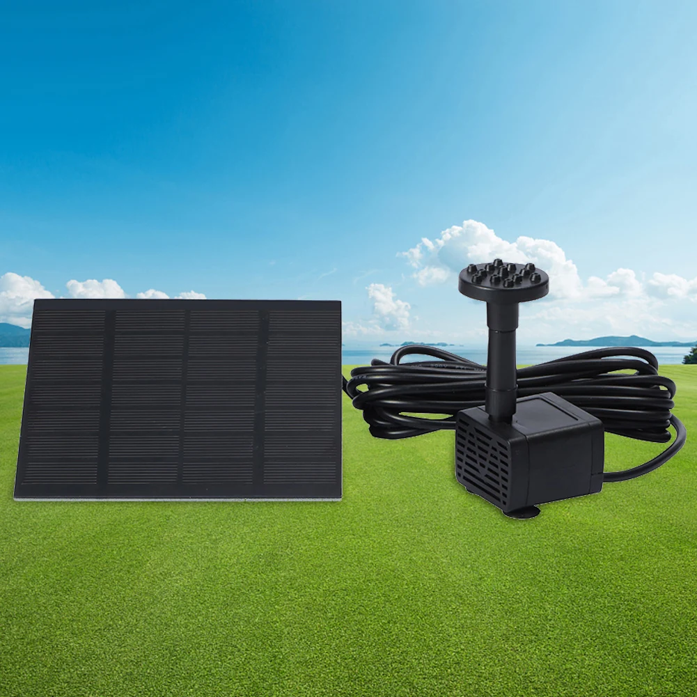 

Solar Water Pond Pump Multifunctional with 6 Nozzles Hydroponics Submersible Pump Decorative Props for Pool Fountain Submersible