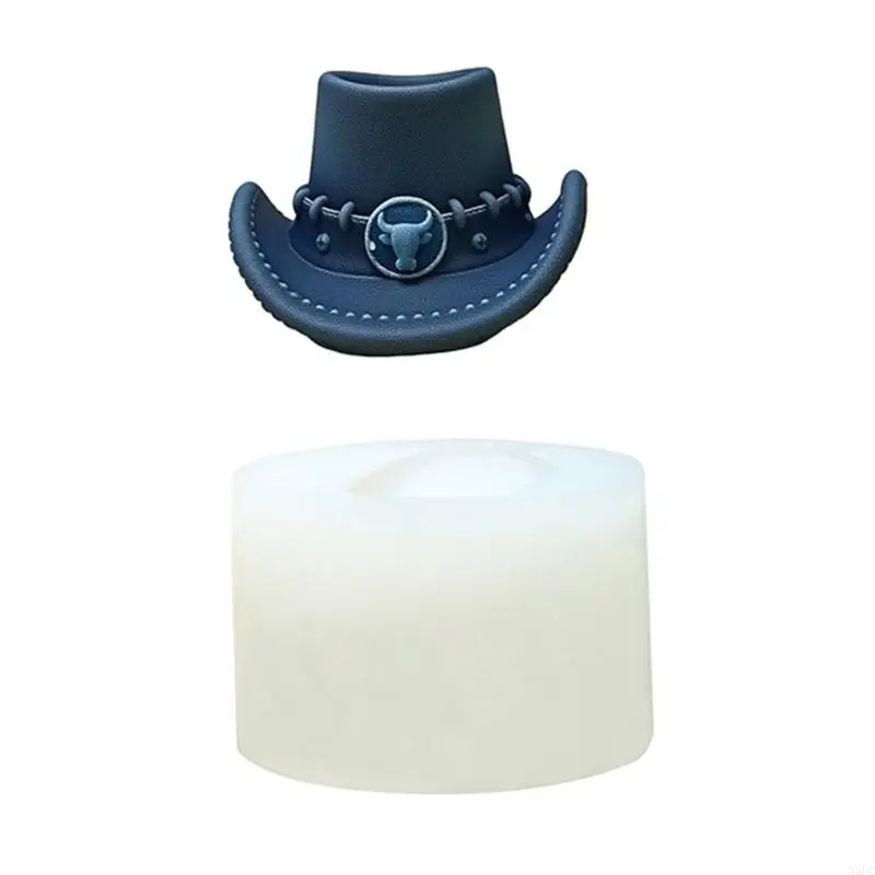 

Multipurpose Cowboy Hat Crafting Mould Reusable Silicone for Candle Soap Plasters Decorations X3UC