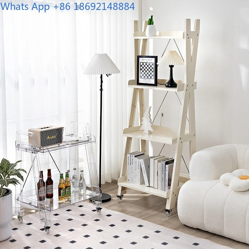 Modern simple household shelves, living room snack storage, study ornaments, bookshelves ins transparent shelves