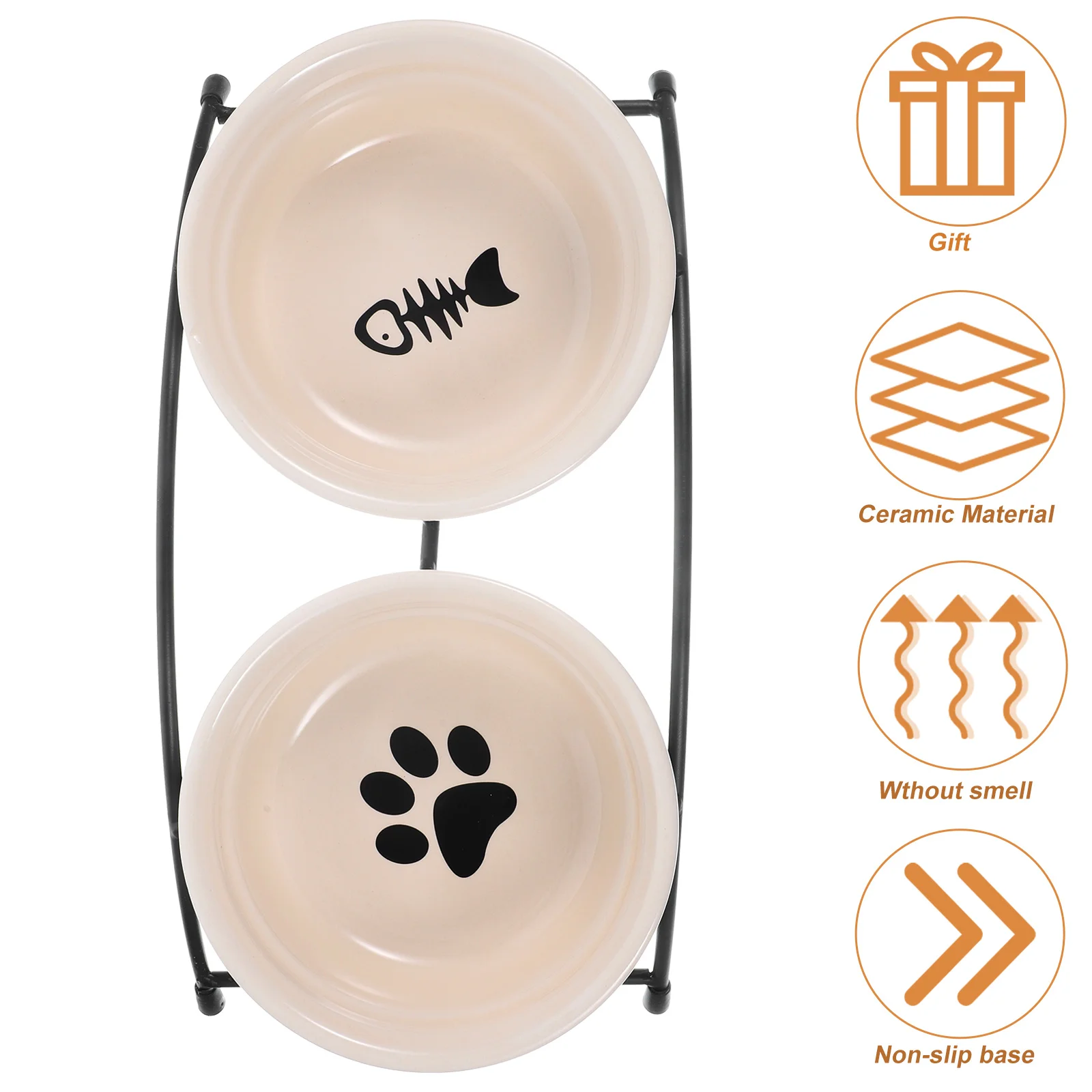 

Pet Ceramic Bowl Cat Bowls Feeder Non-slip Water Feeding Dish Food Kitten Container