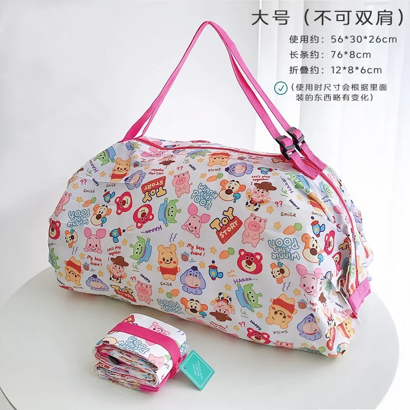 

Disney Large Capacity Handbag Instant Storage Bag Shoulder Bag Mickey Mouse Cute Shopping Bag Zipper Environmental Protection