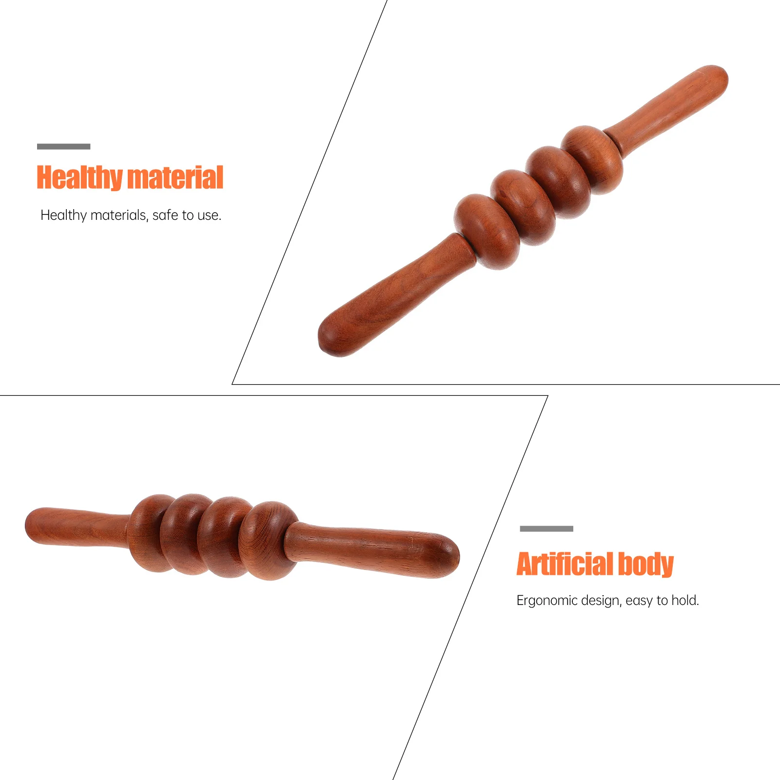 1Pcs Massage Roller Stick Wooden Body Muscle Massager Deep Relaxing Full-Body Muscle Roller Tool for Neck Back Calves
