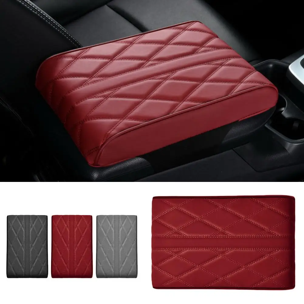 Car Armrest Protector Armrest Cushion For Car Soft Faux Leather Car Armrest Box Pad Comfortable Heightening Mat For Protect B9C6