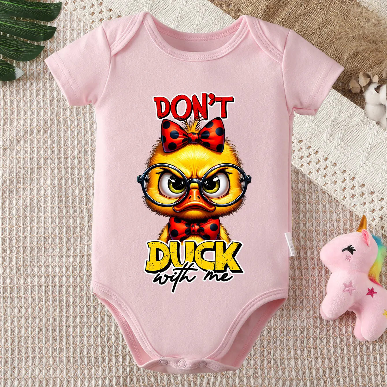 

Боди из 100% хлопка с забавным принтом утки, удобный комбинезон для малышей от 0 до 12 месяцев, для новорожденных