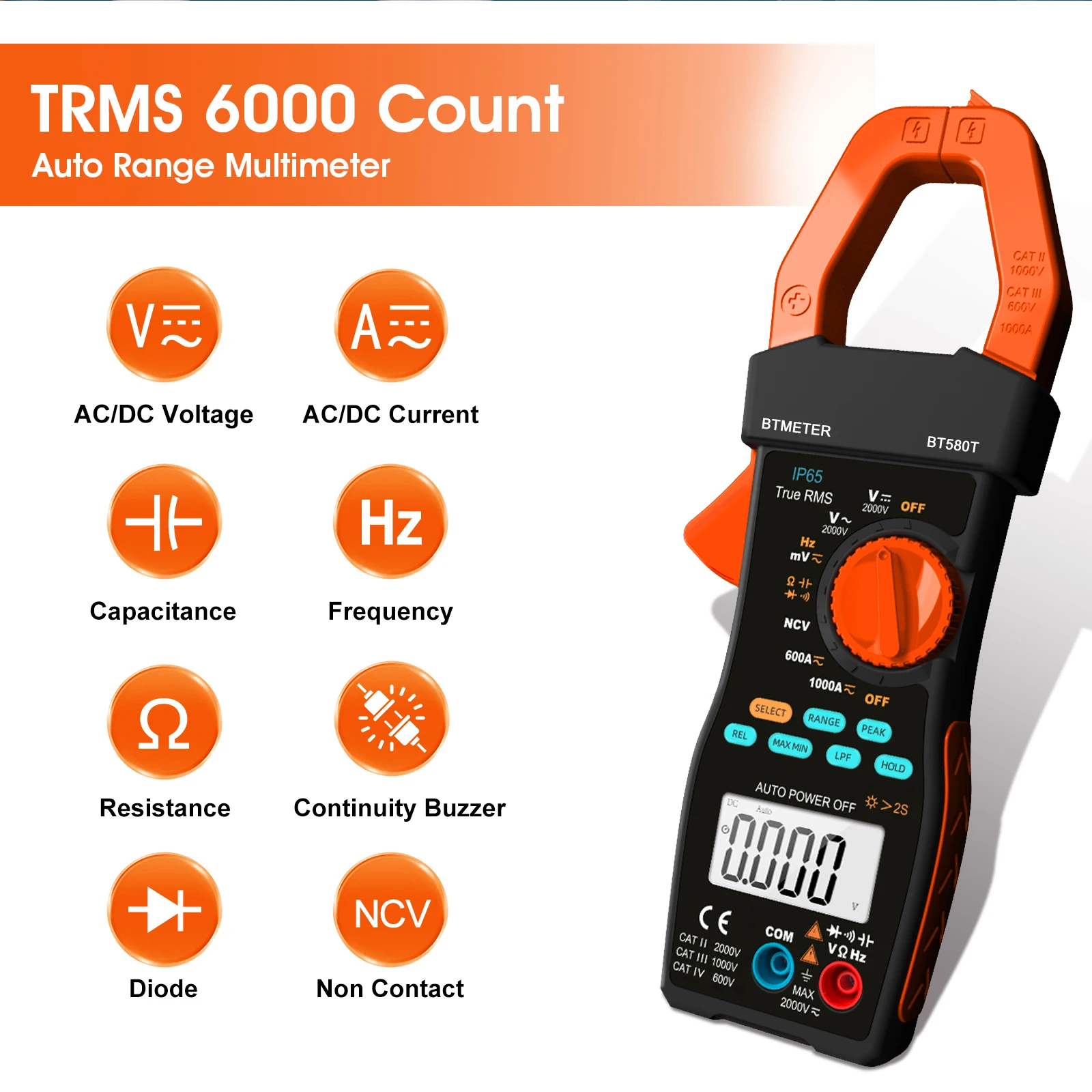 

Digital Clamp Multimeter For The Photovoltaic Industry, 2000A AC/DC Current Voltage Tester, For Photovoltaic System Maintenance