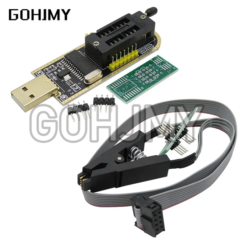 Ch341a 24 25 séries eeprom flash bios módulo programador usb + clipe de teste soic8 sop8 para eeprom 93cxx/25cxx/24cxx