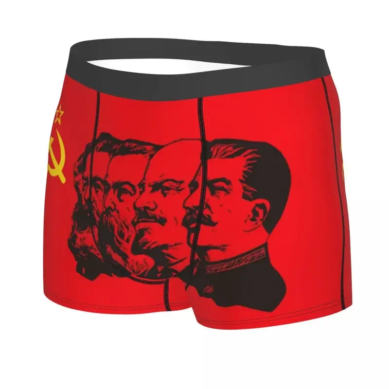 Custom Communist Marx Lenin And Stalin Underwear Male CCCP USSR Communism Boxer Briefs Shorts Panties Soft Underpants