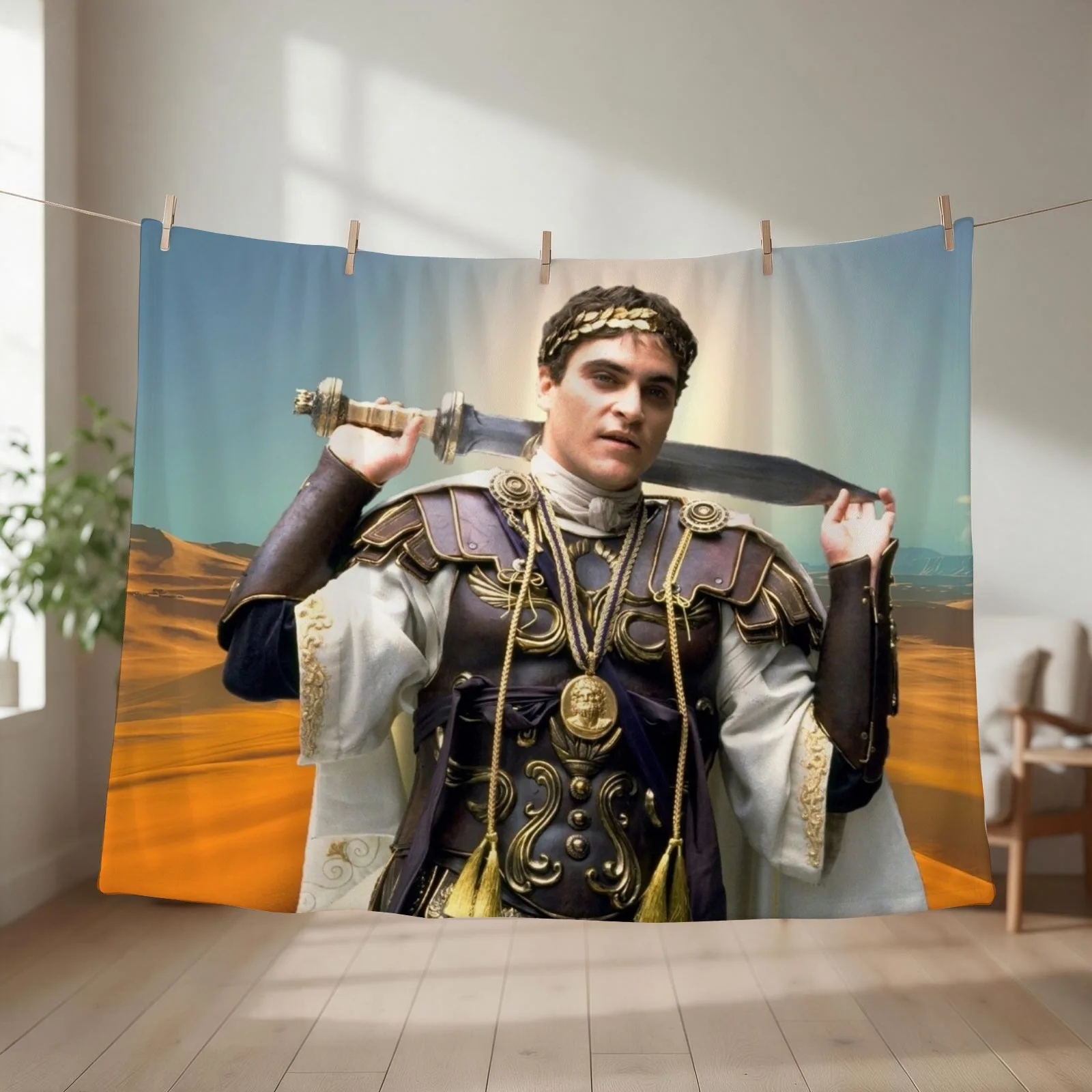 Joaquin Phoenix - Gladiator 2 Throw Blanket couch cozy soft plush fuzzy picnic outdoor blanket
