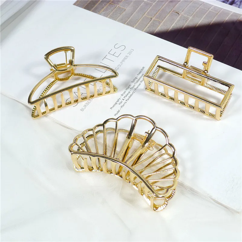 Fashion Vintage Hollow Geometric Metal Hair Claws Vintage Hair Clips Women Girls Headband Hairpins Fashion Hair Accessorie