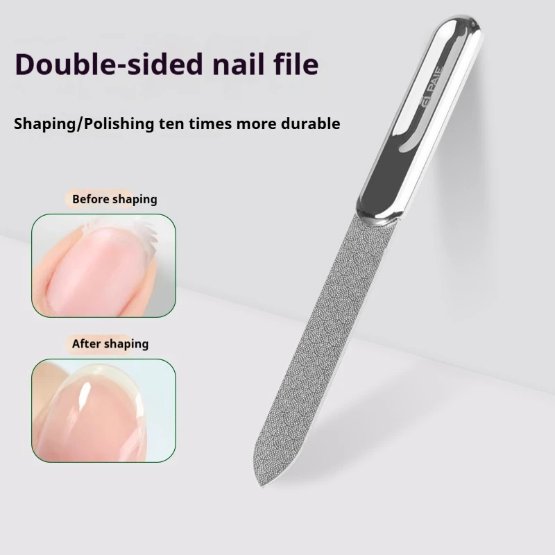 1-Piece‌ BaiYi Stainless Steel Nail File Professional Double-Sided Nail Files - Perfect for Home & Salon Manicure & Pedicure!