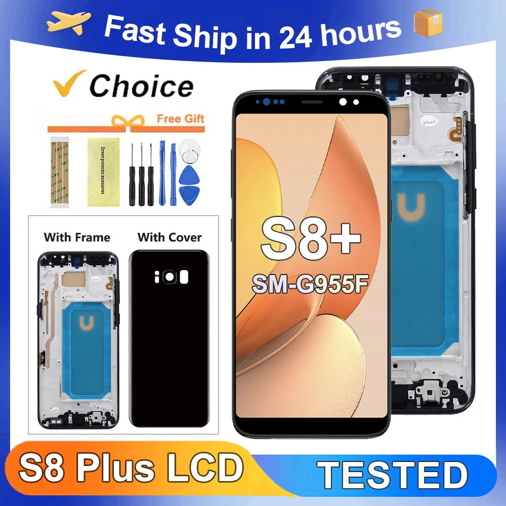 For Samsung S8 Plus Tested For S8+ G955W G955A G955 G955N G955F LCD Display Touch Screen Digitizer Assembly Replacement