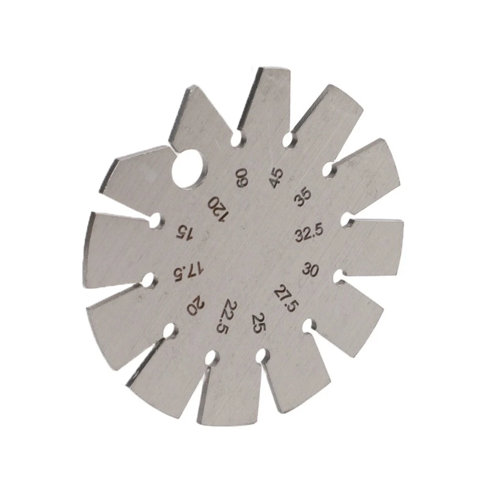 Stainless Steel Bevel Gauge Angle Protractor 15-120 Degree Circular Measuring Instrument With Keychain Hole For Woodworking Grin