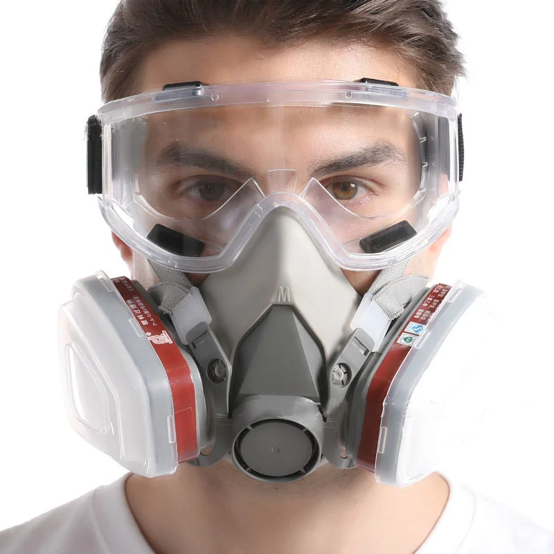 6200 Type Gas Mask Industrial Half Face Painting Spraying Respirator with Protective Glasses Suit Safety Work Filter Replace